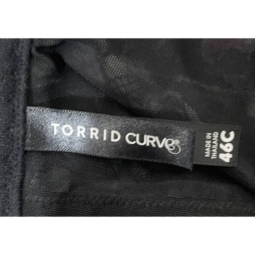 Torrid Curve Womens Wireless Bra Black Floral Skull Print Sz 46C - Picture 7 of 7